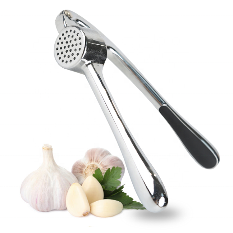 Gloway Kitchen Gadget Utensils Logo Built-In Pressing Studs Handheld Manual Squeezer Garlic Crusher Zinc Alloy Garlic Press Tool