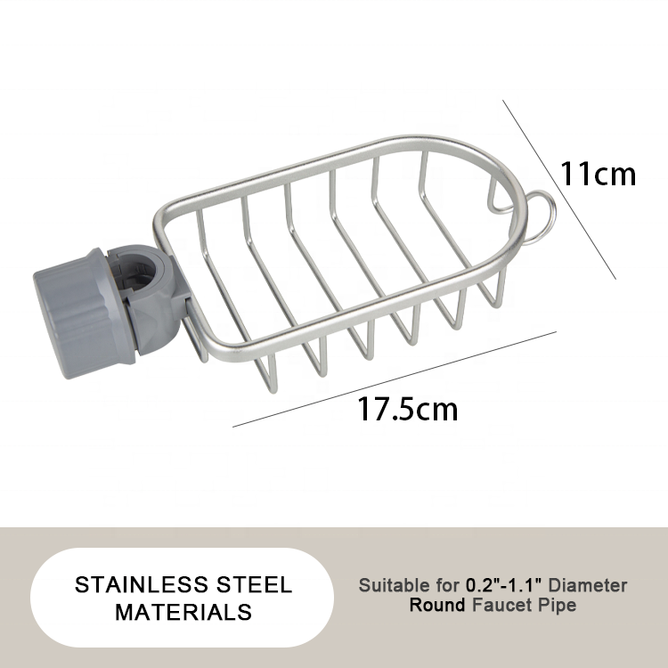 Gloway Faucet Drying Storage Rack  Burr Free Aluminum Grid Design Bottom Space Saving Kitchen Sink Caddy Organizer Sponge Holder