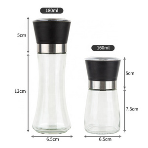 Premium Small Large Adjustable Coarse Plastic Refillable Himalayan Salt Spice Bottle Salt And Pepper Mill Shakers Grinder Set