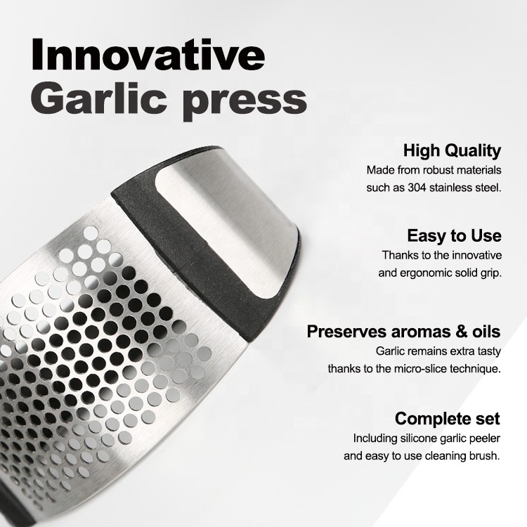 Gloway Full Range Hot Selling Kitchen Gadgets Ginger Mincer Garlic Crusher Handheld Stainless Steel Garlic Press Rocker