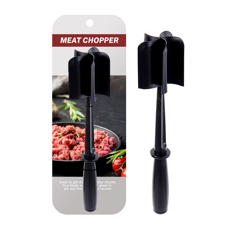 Gloway Kitchen Gadget Featured Selection Popular Black Non-Scratch Utensil Tool 5 Blades Ground Beef Chopper Masher Meat Chopper