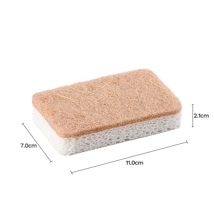 Gloway Eco Friendly Natural Wooden Cellulose Sponge Scrub Biodegradable Sisal Dish Washing Sponge For Kitchen Cleaning