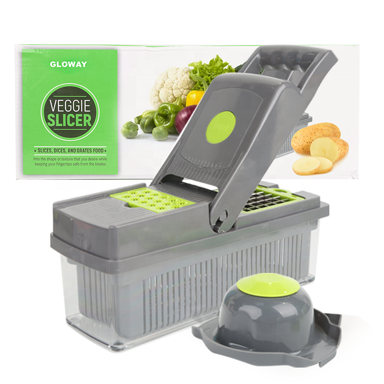 Gloway Kitchen Gadget Many Spec. 14 In 1 Manual 8 Blade Multi Functional Dicer Tools Vegetable Cutter Chopper Veggies Slicer