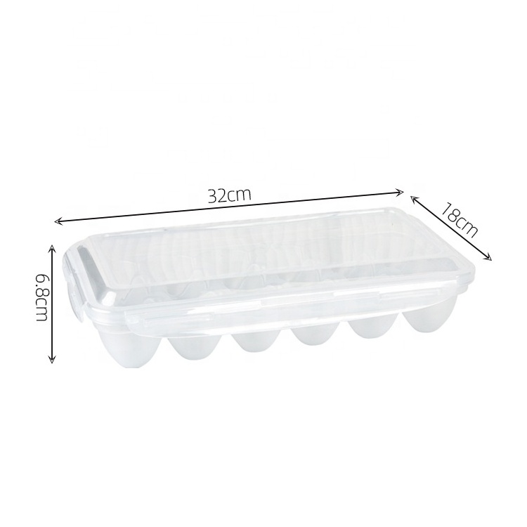 Gloway 18 Grid Stackable Egg Tray Storage Box With Lid Plastic Egg Shape Egg Container Organizer For Refrigerator