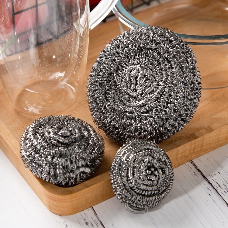 Gloway 10~40G Steel Wool Scrubber Stainless Steel Scouring Pad Heavy Duty Metal Scour Sponge For Tough Kitchen Cleaning