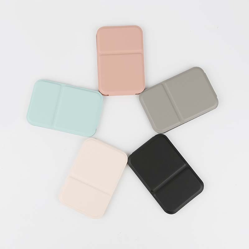 Gloway PU Leather Case Cover Travel Square Stainless Steel Compact Mini Tabletop Desktop Foldable Cosmetic Mirror Pocket Mirror