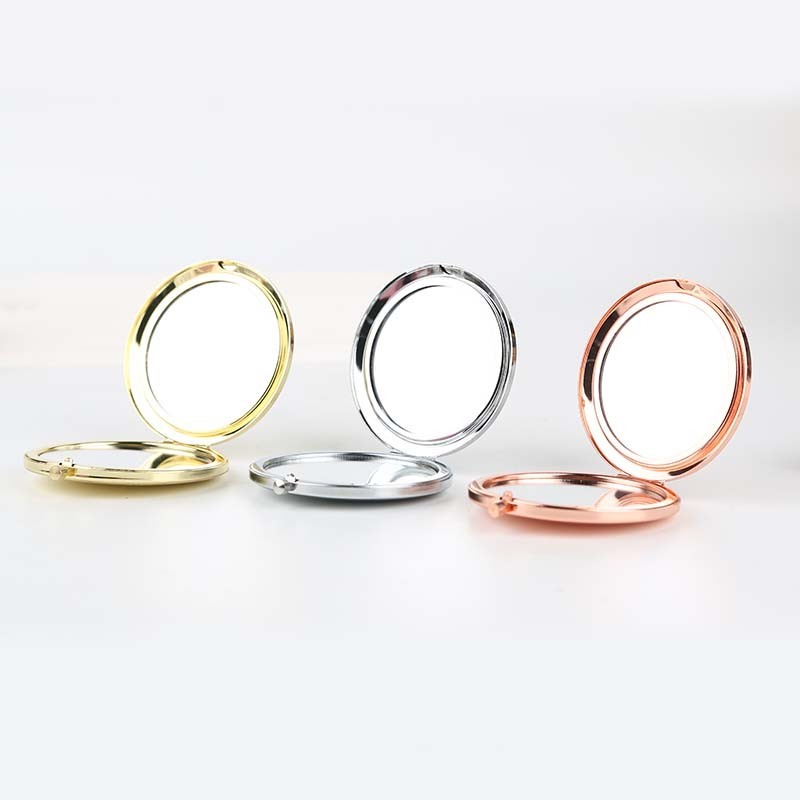 Double Sided 1X 2X Magnifying Mini Small Folding Compact Cosmetic Mirror Pocket Makeup Mirror For Promotional Holiday Gift