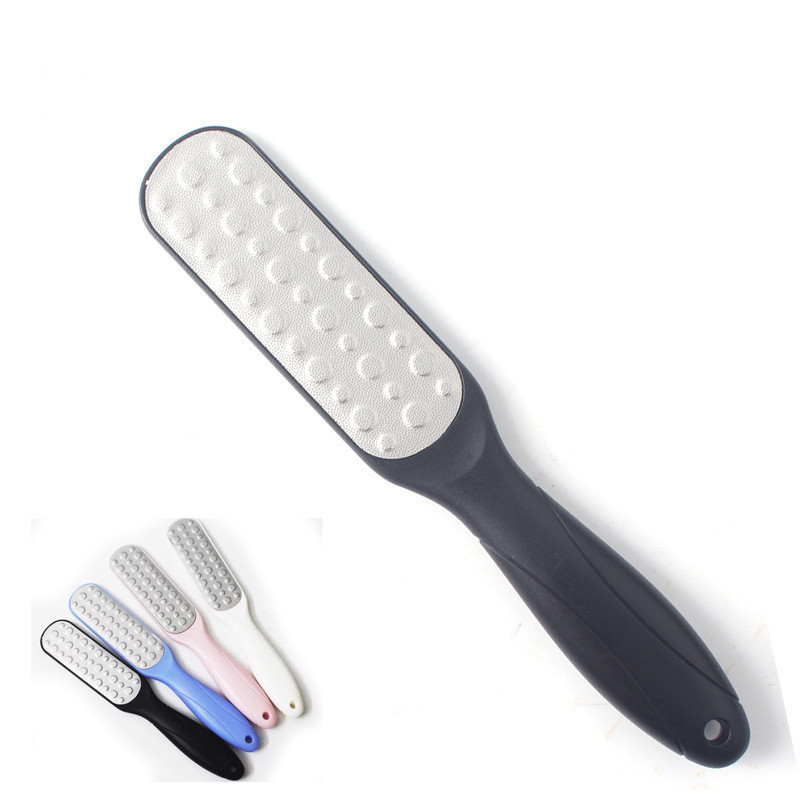 GLOWAY Custom Logo Pedicure Tools Feet Scrubber 2 Pack Stainless Steel Foot File And Foot Callus Remover Set For Dead Skin