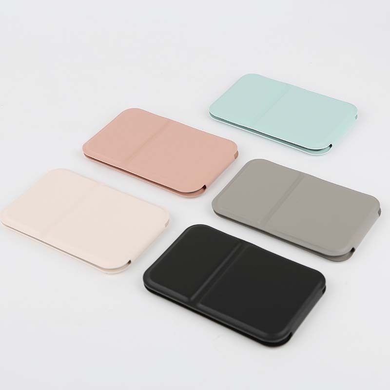 Gloway PU Leather Case Cover Travel Square Stainless Steel Compact Mini Tabletop Desktop Foldable Cosmetic Mirror Pocket Mirror