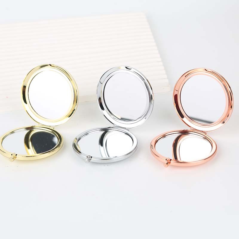 Double Sided 1X 2X Magnifying Mini Small Folding Compact Cosmetic Mirror Pocket Makeup Mirror For Promotional Holiday Gift