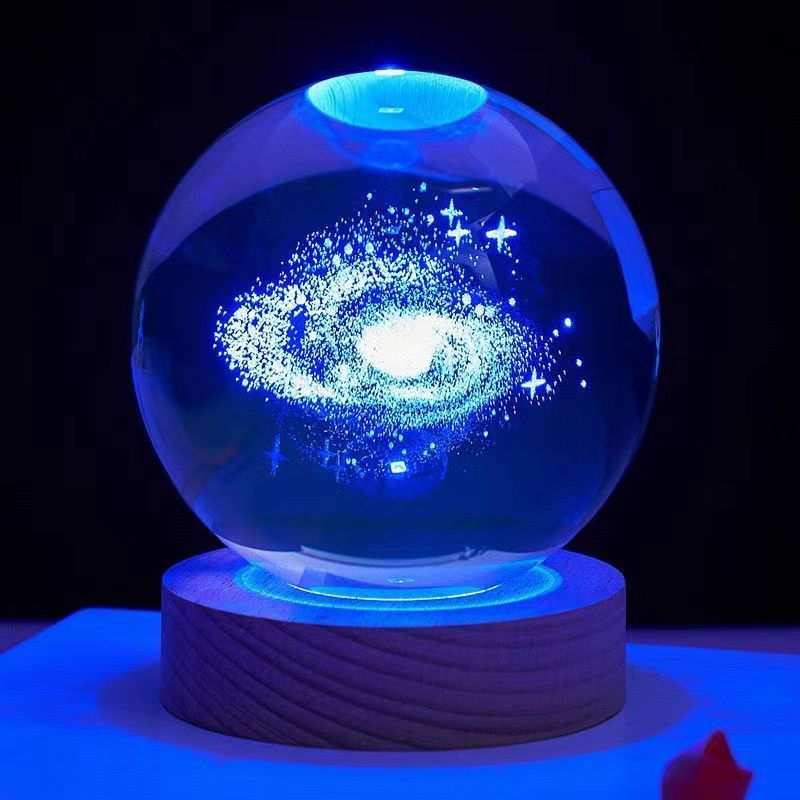 wholesale galaxy cloud luminous global crystal ball globe 3d solar system crystal ball crystal crafts