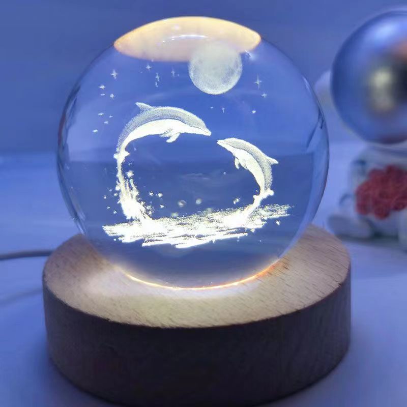 wholesale galaxy cloud luminous global crystal ball globe 3d solar system crystal ball crystal crafts