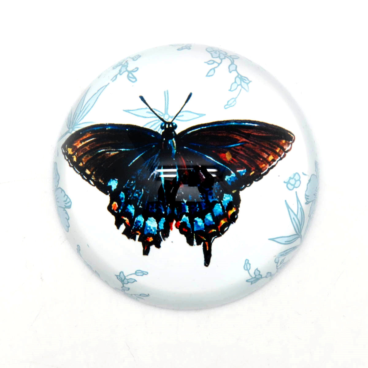 butterfly round crystal glass paperweight