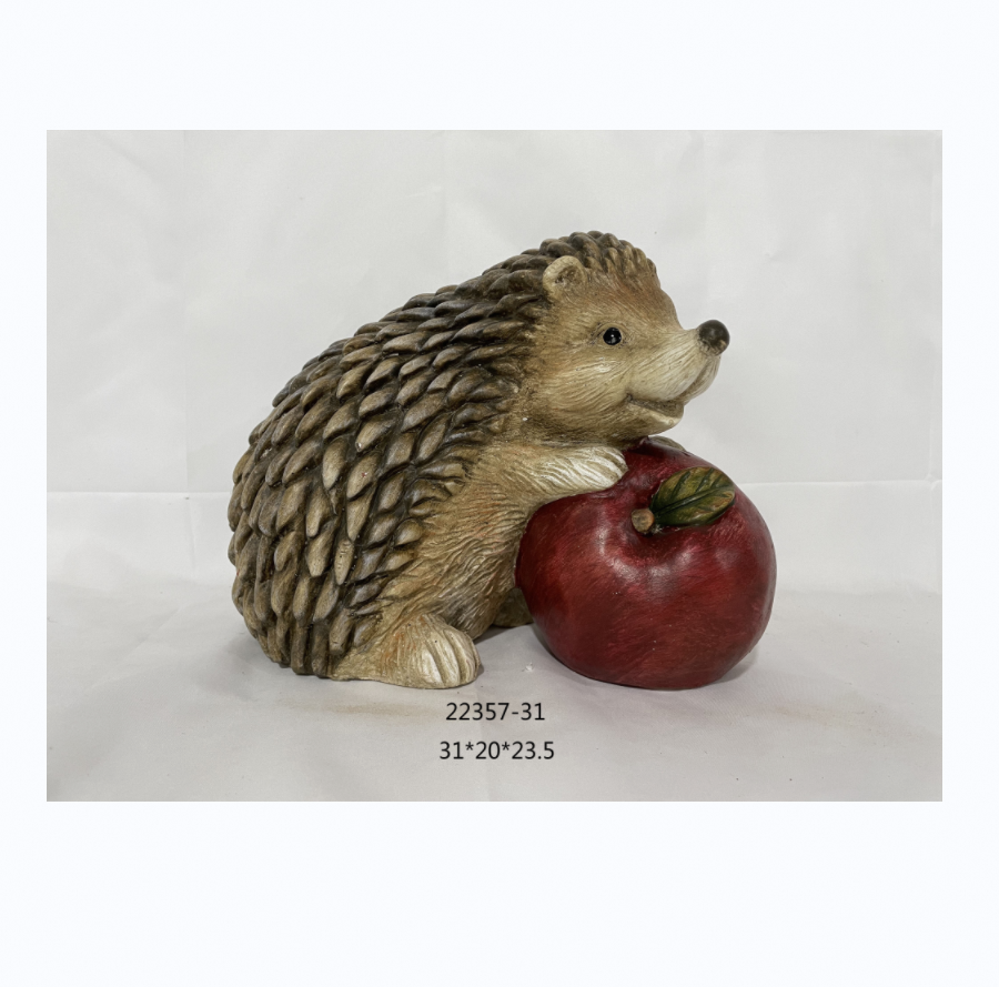 Hedgehog carrying an apple on its back big statue resin resin jazz statues large resin statues for outdoor garden decoration