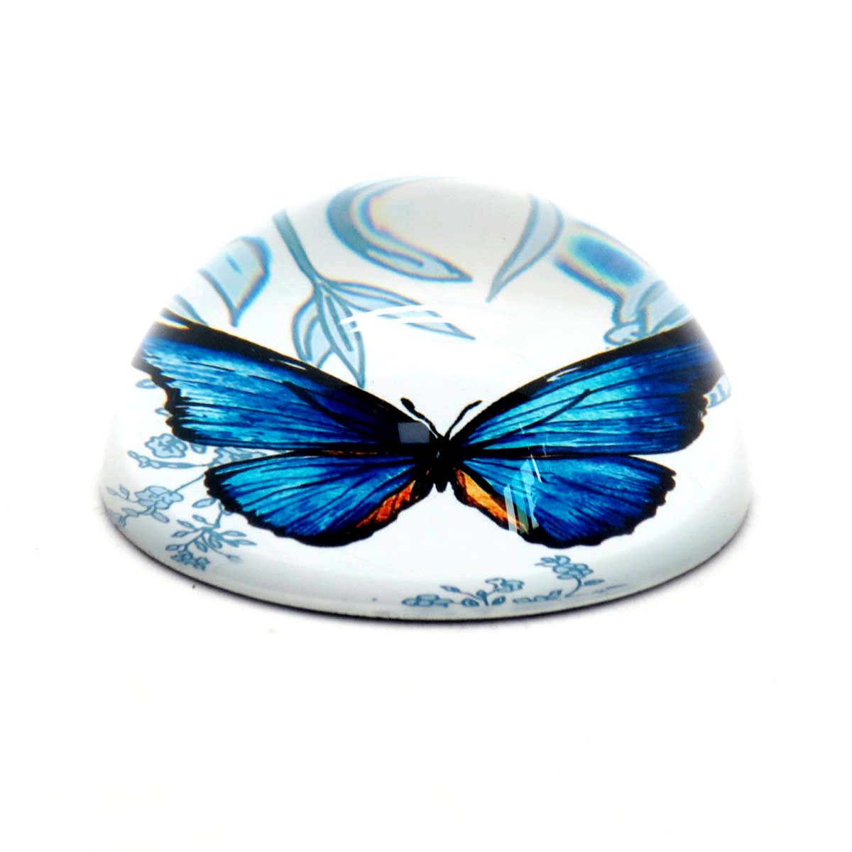 butterfly round crystal glass paperweight