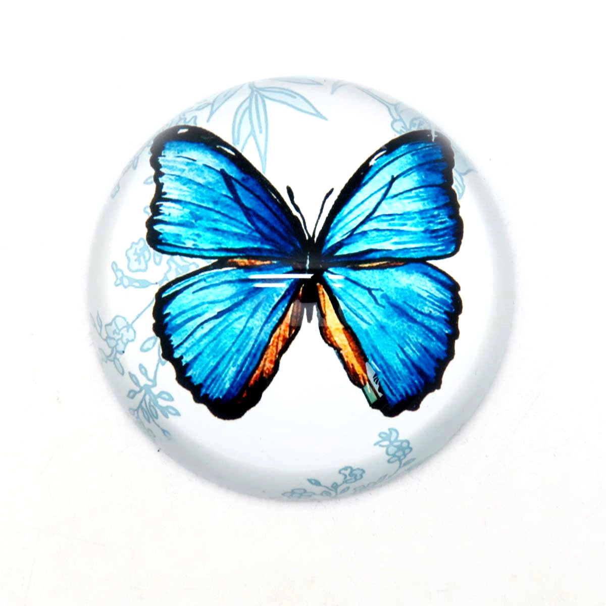 butterfly round crystal glass paperweight