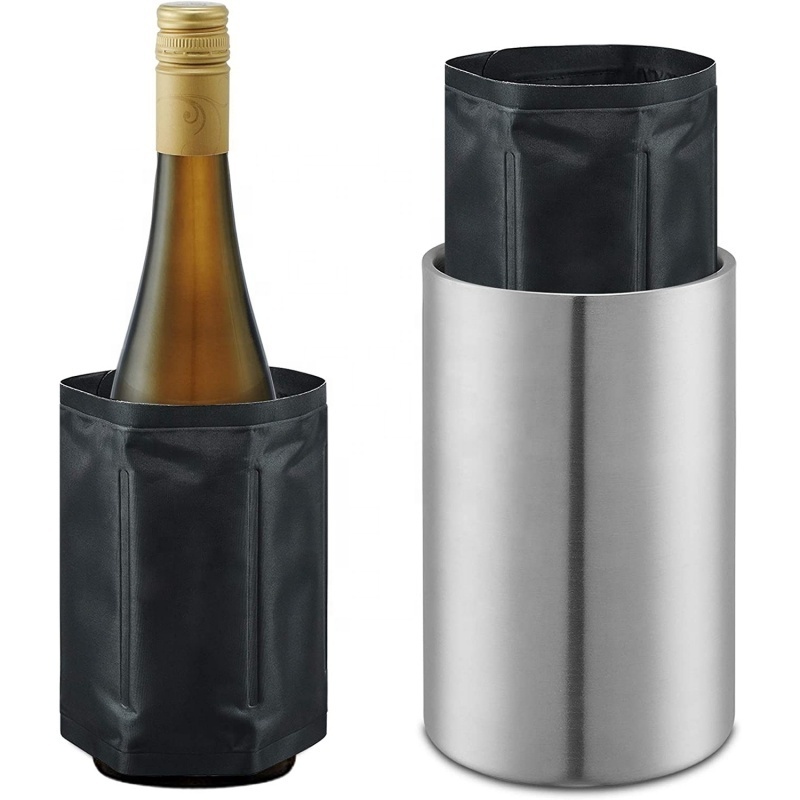 PURPLESEVEN No Ice 1.6L Double Wall Insulated Stainless Steel Wine Bottle Chiller Bucket Iceless Champagne Bottle Cooler