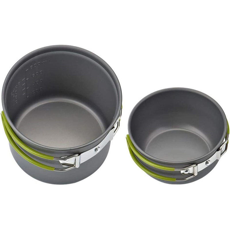 PURPLESEVEN Outdoor Cooking Pot Pans Portable Camping Cookware Mess Kit Camping Cooking Set Ultralight Aluminum Cookware Sets