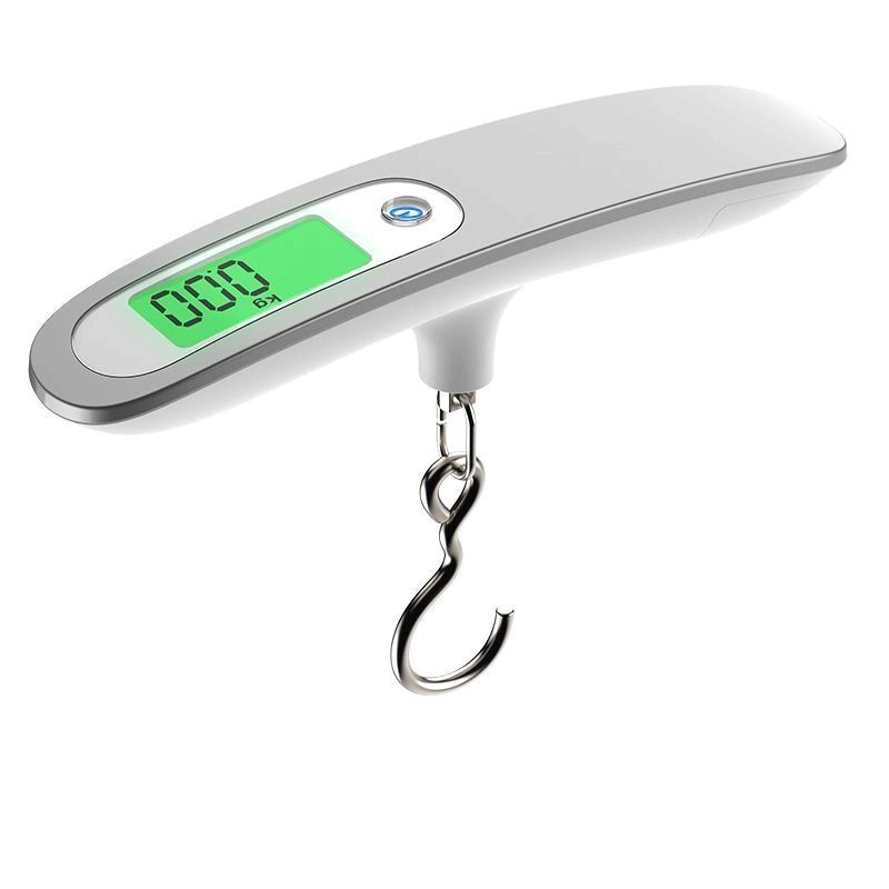 Custom Logo Stainless Steel LCD Display Hanging Suitcase Weighing Portable Travel 50kg Weight Electronic Digital Luggage Scale