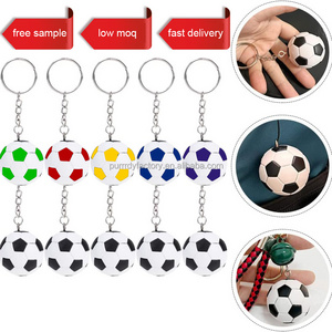 Promotional Gift 4cm Mini Cute 3d Football Metal Key Chain Key Ring Pendant Holder Sport Soccer Ball Team Club Keychains