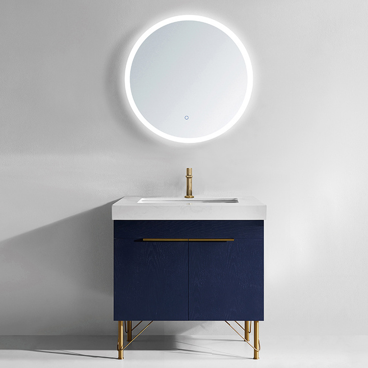 European Style bathroom vanity 36inch 3 drawers and 2 doors with mirrors middle vanity With Led Light