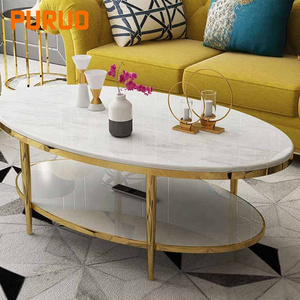 Modern marble top outdoor rustic metal stainless steel coffee table designs for living furniture