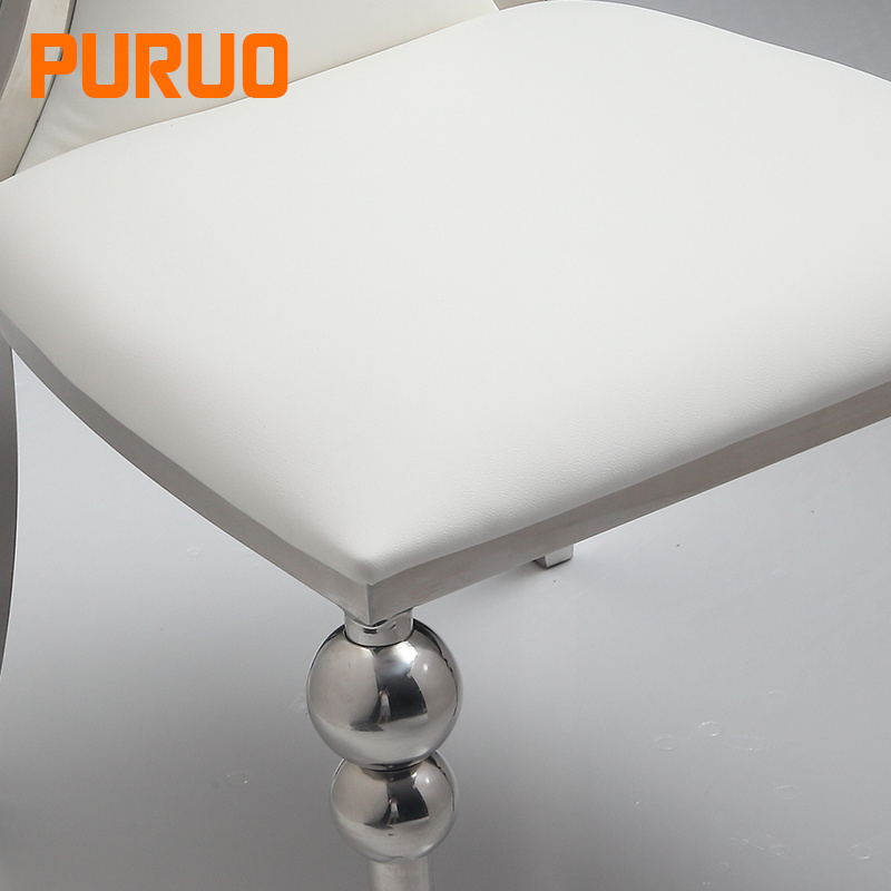 Dining chair leather pu new design metal base for dining furniture