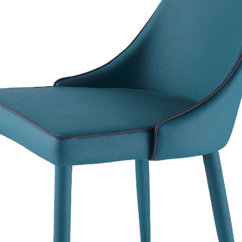 Cheap price dining chair Modern dining room furniture blue PU leather Steel frame dining chairs