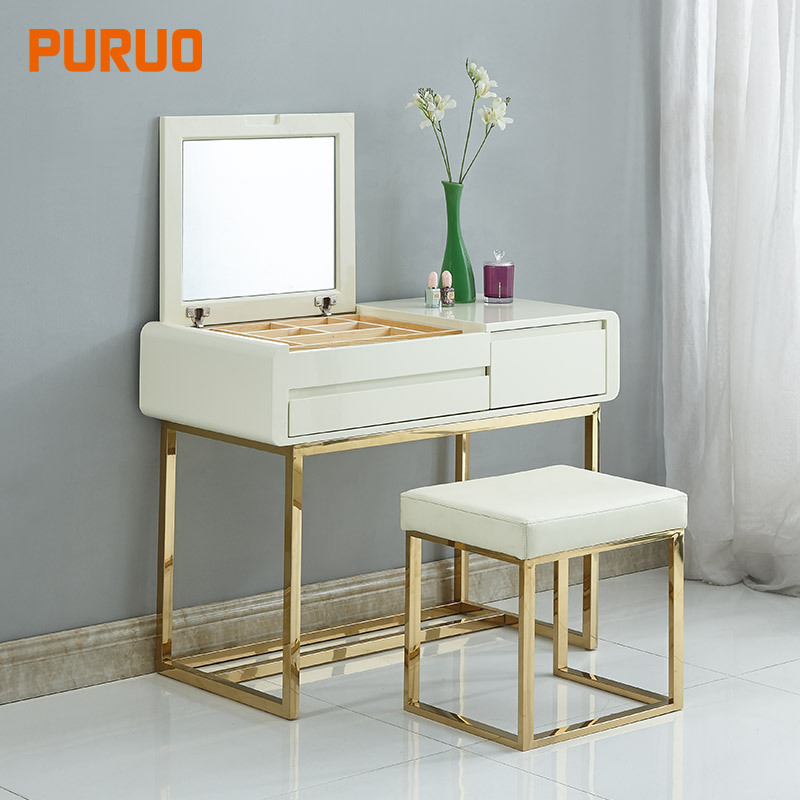 European modern style cosmetic storage mirrored designs dressing table for bedroom furniture