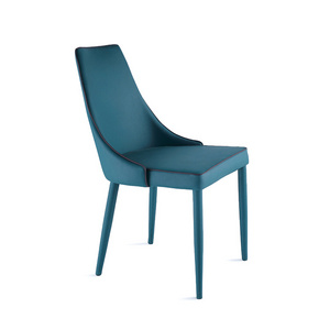 Cheap price dining chair Modern dining room furniture blue PU leather Steel frame dining chairs