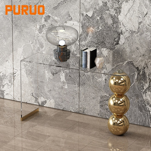 PURUO luxury hallway turkish sliver gold metal consule glass mirrored stainless steel console table