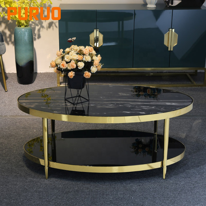 Modern marble top outdoor rustic metal stainless steel coffee table designs for living furniture