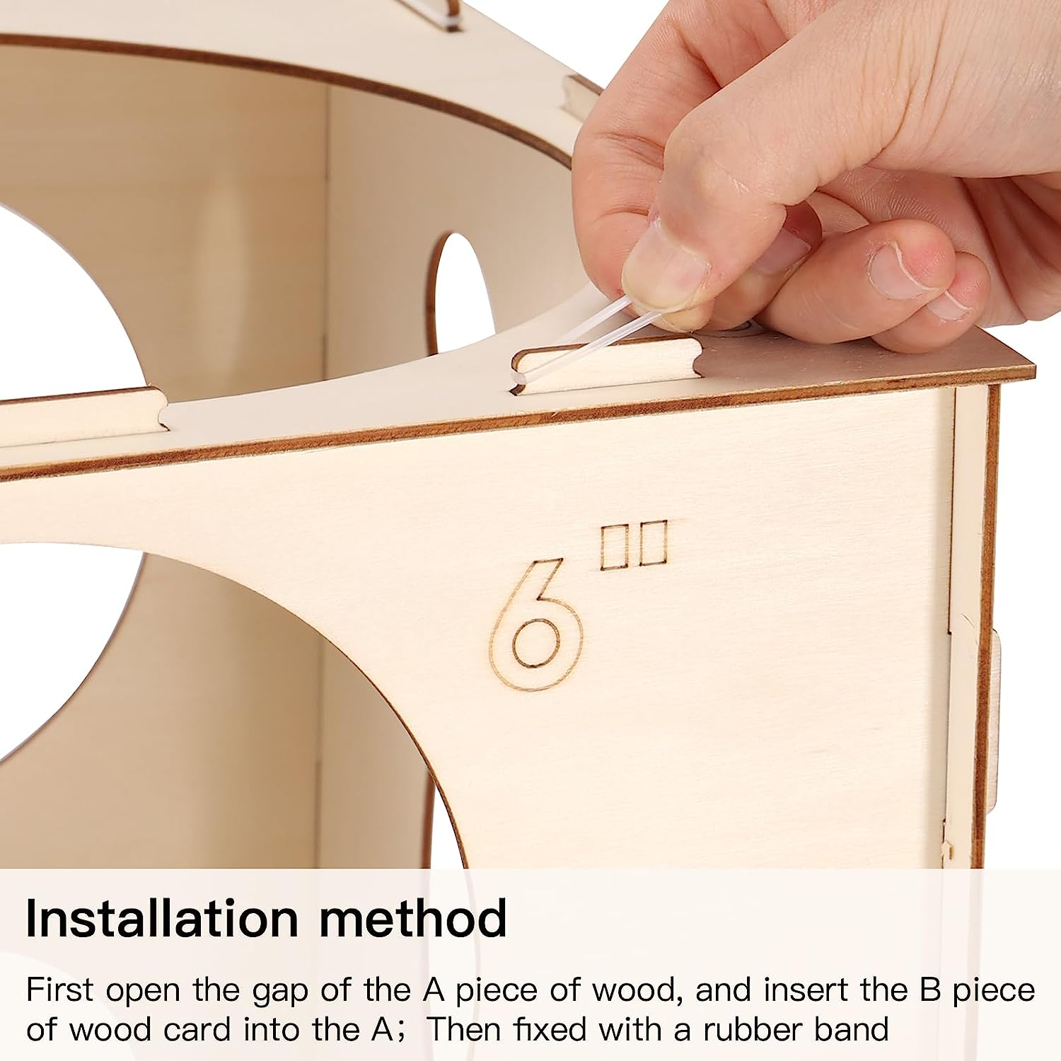 PUSELIFE Foldable Sizer Tool Size with Balloon Glue Points and Rubber Rings for Party Balloon Decoration Wood Balloon Sizer Box