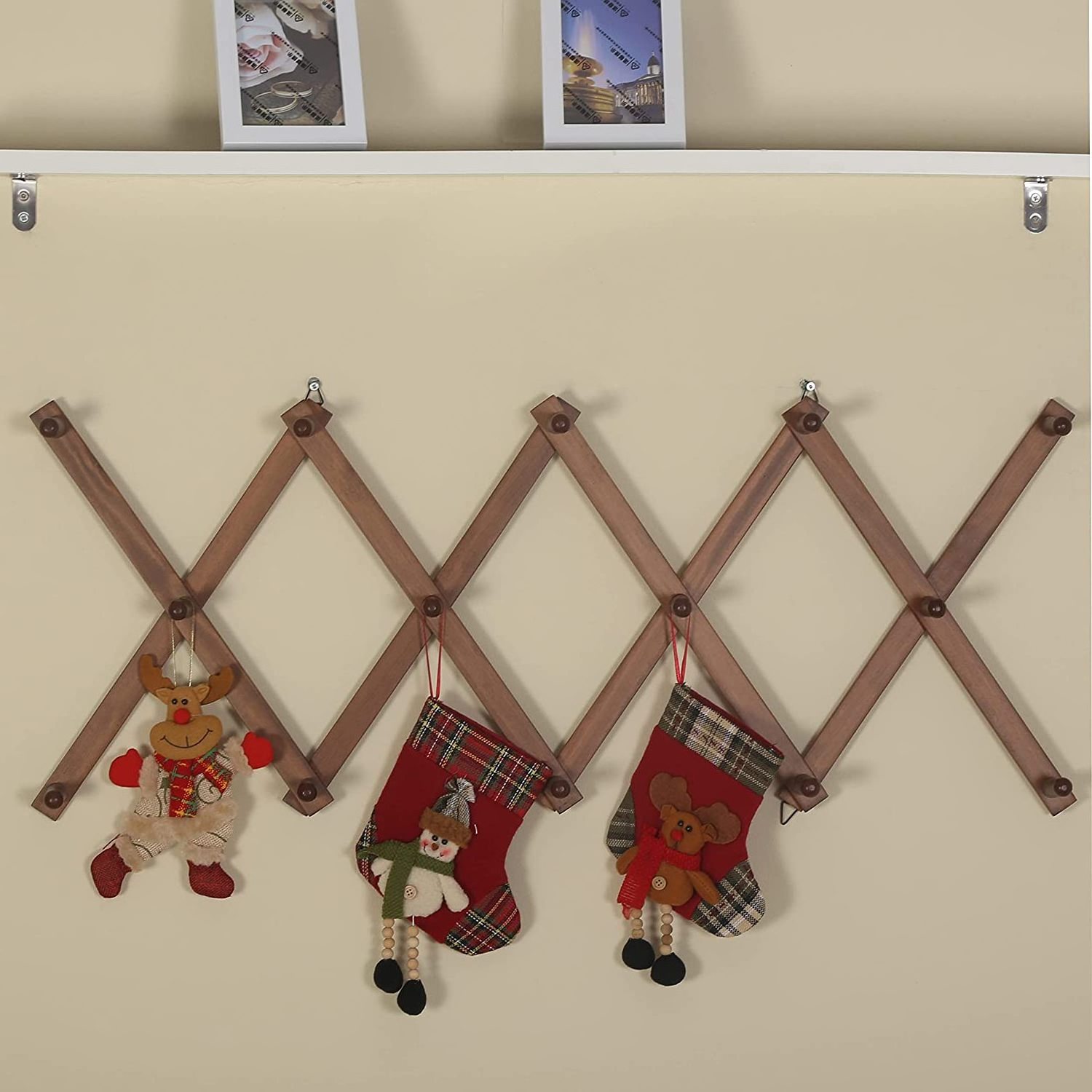 Hot sell wooden expandable coat rack accordion wall hanger coat racks