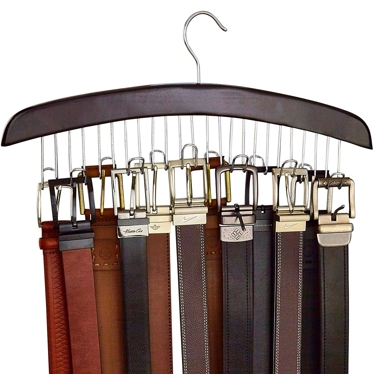 PUSELIFE Modern Multifunctional Scarf Hanger Slimming Belt Racks Display Wooden Tie Belt Hook Hanger Organizer For Closet