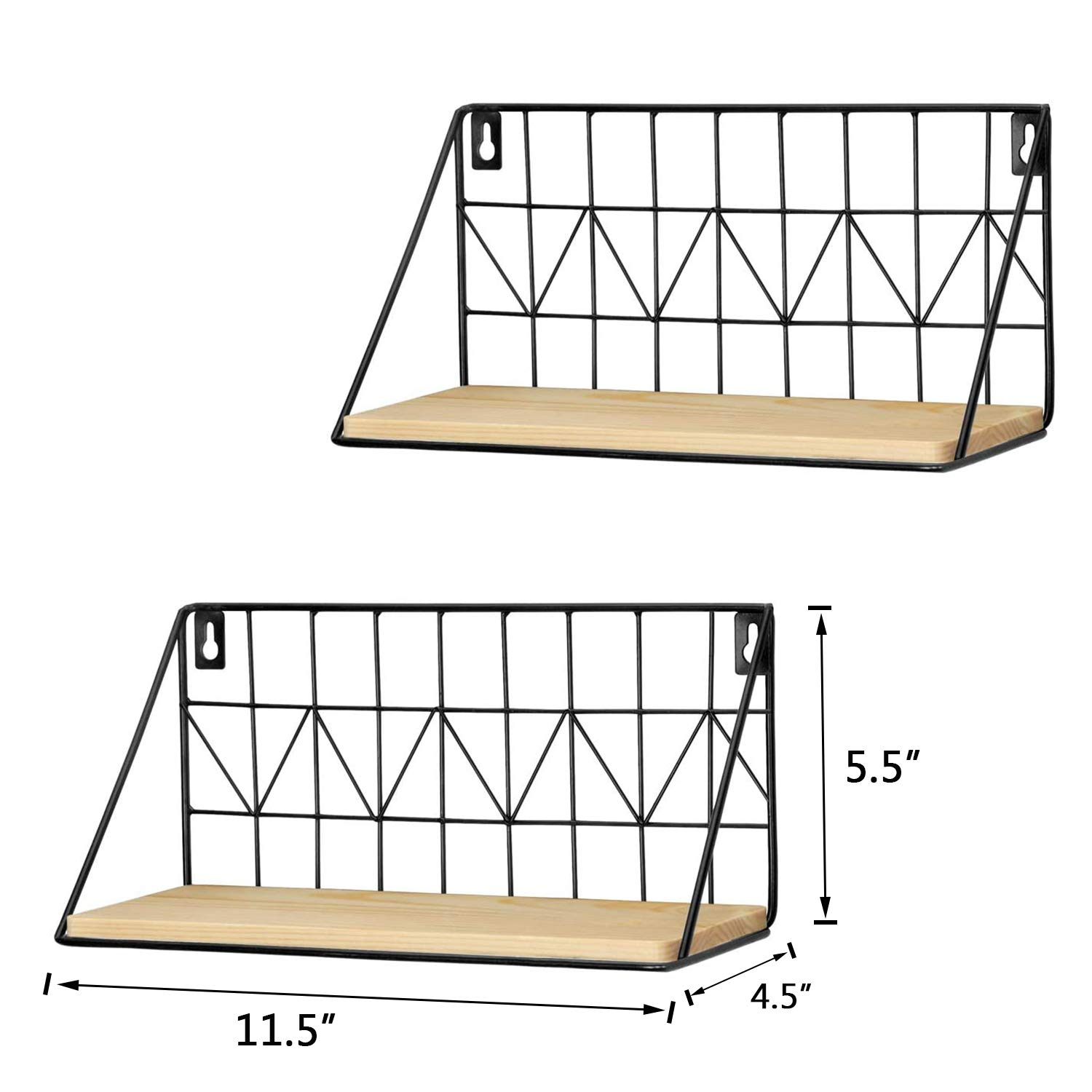 Hot Selling Wall-Mounted Metal Storage Rack Wall Iron Wire Floating Shelf for Living Room