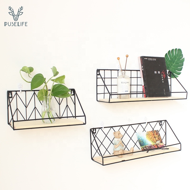 Wholesale New Style household basket wire wall storage basket wall hanging shelf