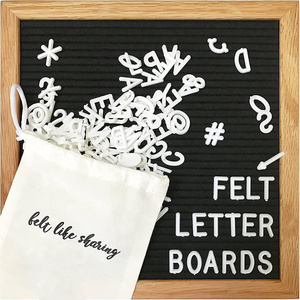 PUSELIFE Hot Sell Factory OEM ODM oak Wood frame changeable color felt letter board message board