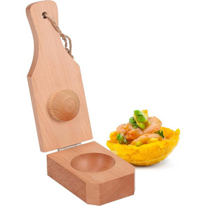 PUSELIFE Wholesale Fruit & Vegetable Tools Wooden Bamboo Banana Smasher Maker Banana Plantain Press Masher 2 In 1 banana grinder