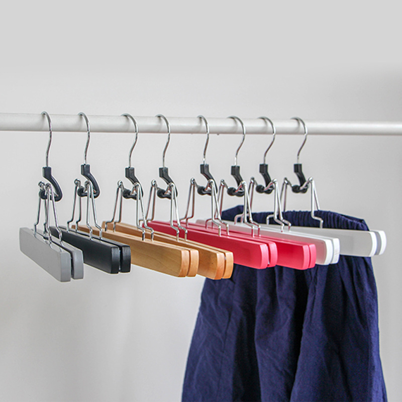 Wholesale Wooden Children Garment Non-slip Clothes Hanger Trousers Rack For Customized Adults And Kids Hanger With Clips