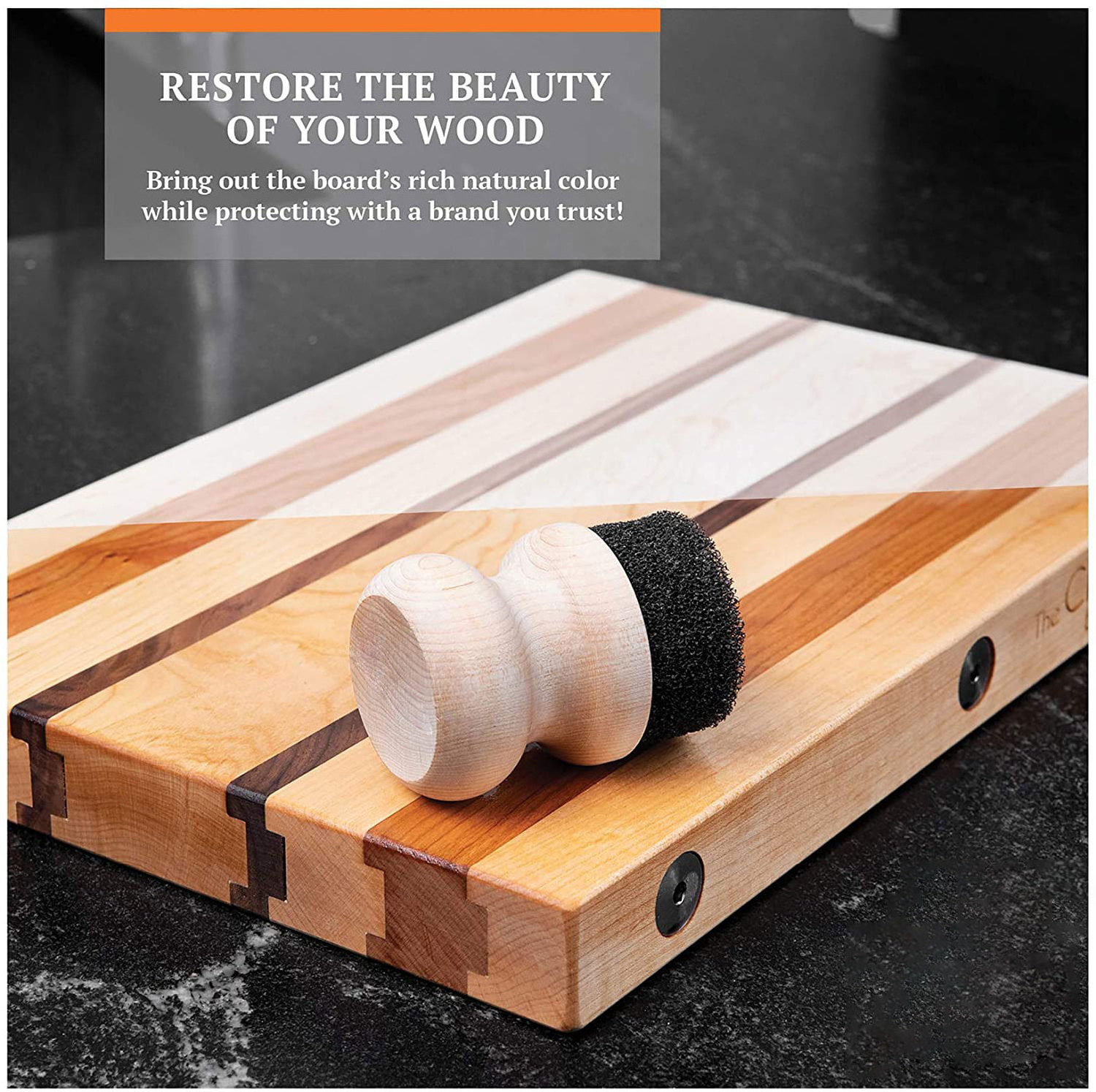 Large Wood Applicator for Mineral Oil on Wooden Butcher Blocks Bamboo and Utensils Cutting Board Oil & Wax Applicator