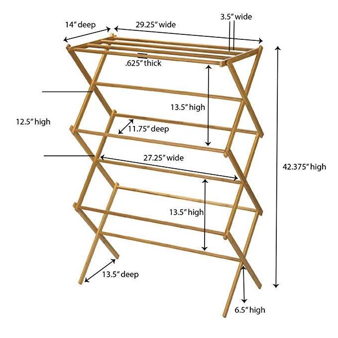 New Design Bedroom Clothes Rack Wooden Foldable Garment Shelf Organizer Strong Bamboo Clothes Rack