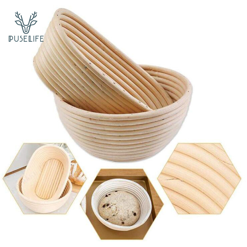 Eco-friendly Natural mini rising Rattan Round oval triangle baking Bread proving fermentation wooden proofing Storage Basket