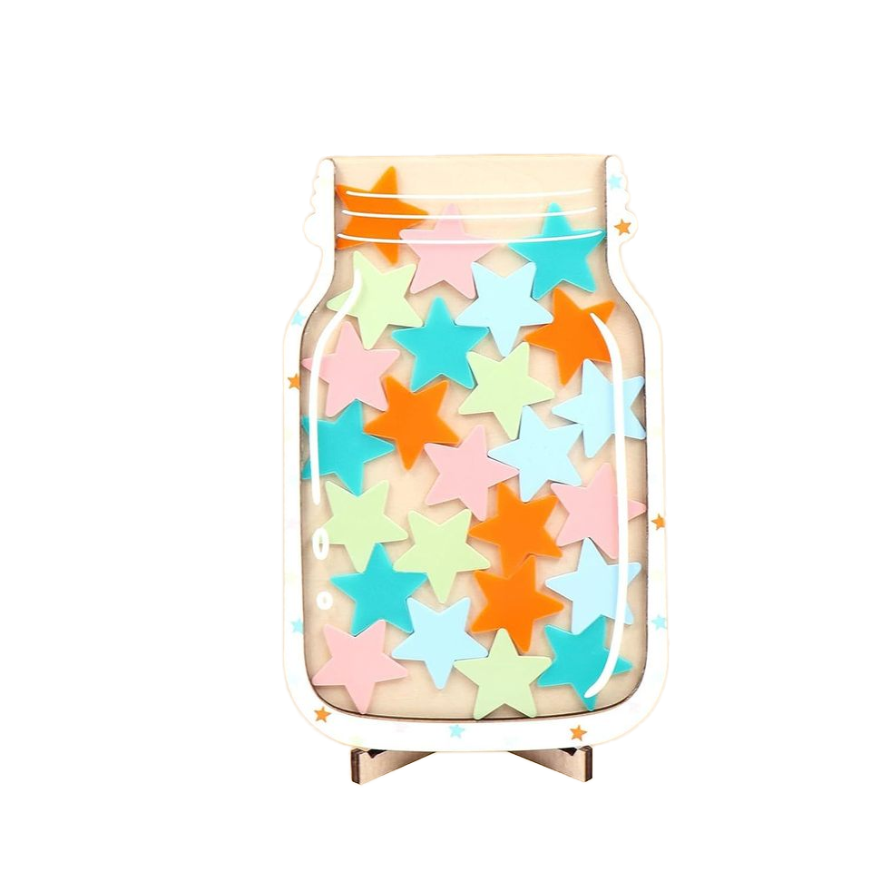 PUSELIFE reward jar personalized incentive stars reward jar chart magnetic classroom board decorations