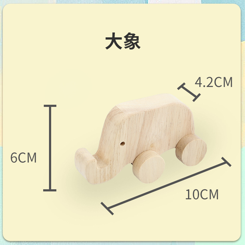 PUSELIFE Montessori Material Wooden Children Animal Toys Car Wooden Toy Track Wooden Push Toy