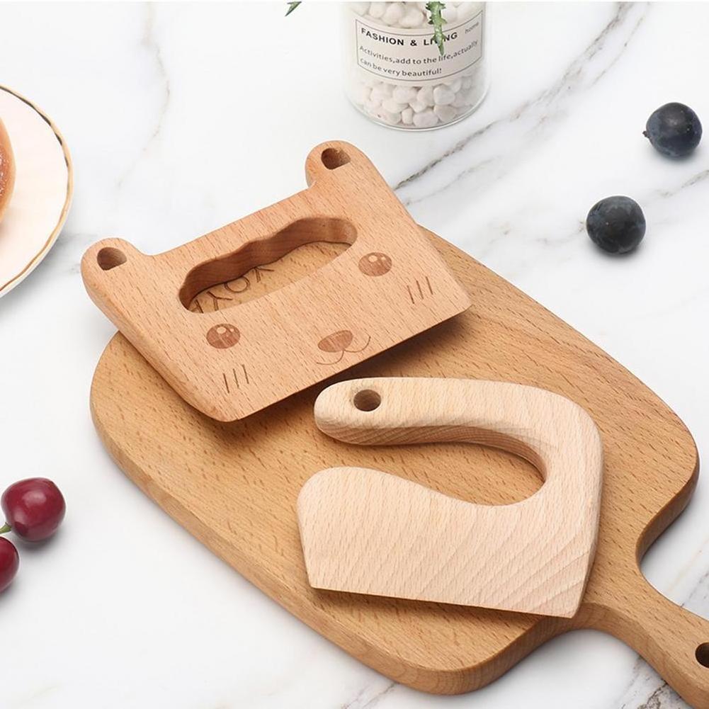 Role Play Kitchen Toy Sets Wooden Safe Knife For Kids Toddler Knife Montessori Knife Toy Utensils Fruit Chopper