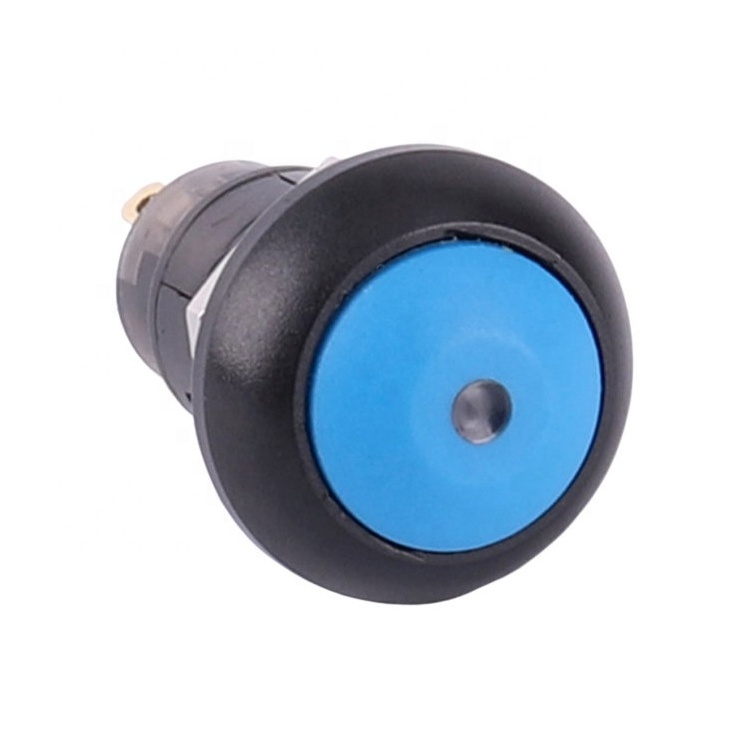 12mm Mini LED Light Dot Plastic On Off Ball Head Push Button Latching Switch