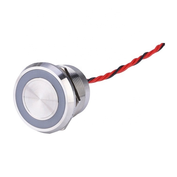 22mm 12vot 24V led the waterproof momentary latching finger in  metal momentary piezo switch with led