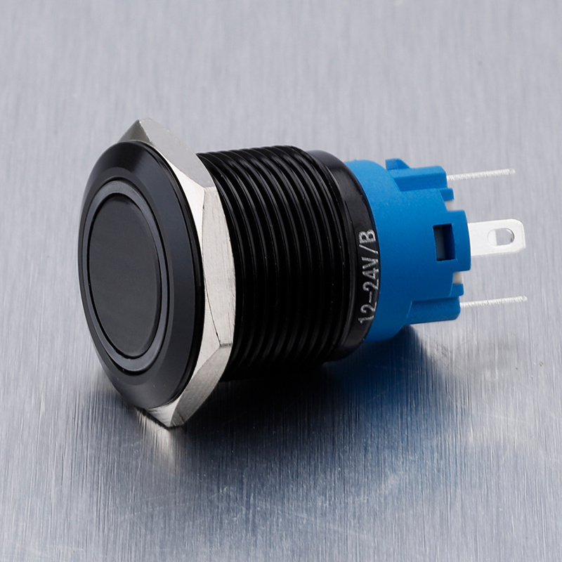 Flat Push Button switch 12mm/16mm/19mm/22mm/25mm/28mm/30mm ON OFF metal pushbutton connector led light push button Switch