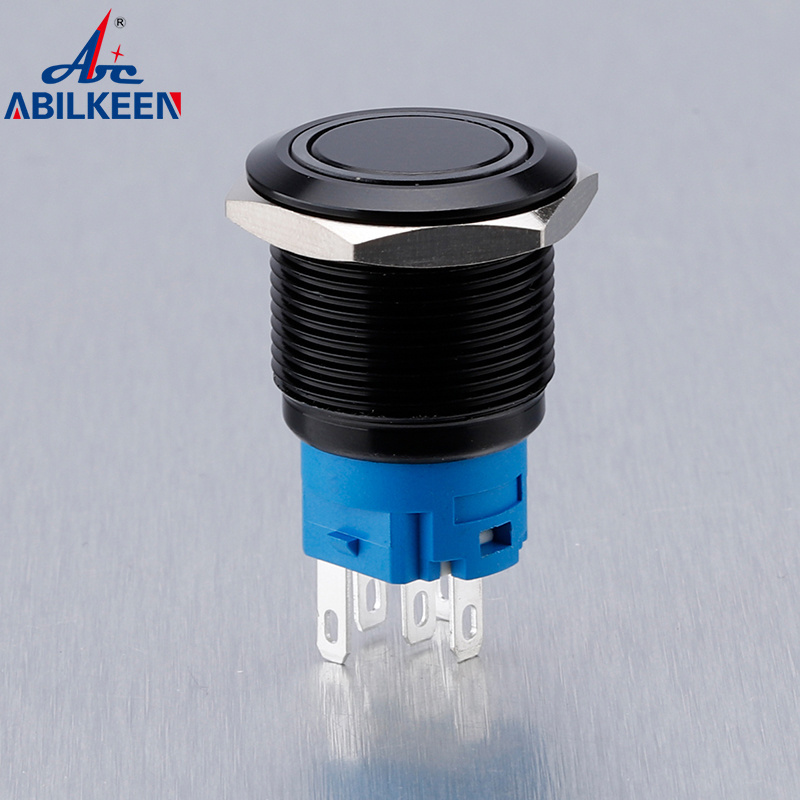 Flat Push Button switch 12mm/16mm/19mm/22mm/25mm/28mm/30mm ON OFF metal pushbutton connector led light push button Switch